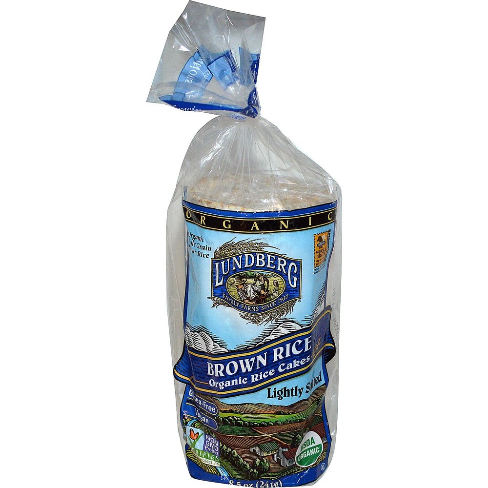Lundberg, Brown Rice Organic Rice Cakes, Lightly Salted, 8.5 oz(Pack of 2)