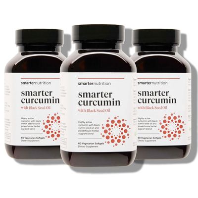 SMARTERNUTRITION Curcumin Softgels - Vegan High Absorption 400 mg Curcumin Supplement Standardized to 95% Tetrahydrocurcuminoids + Black Seed Oil & Ginger for Joint & Immune Health - 180 Ct