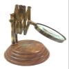 Vintage Antique Style Brass Glass Magnifying Desk Lens Channer 4" Magnifier view 1