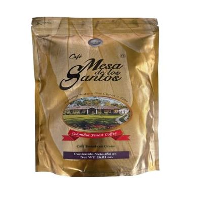 Caf Mesa de los Santos Premium Colombian Whole Bean Coffee, Medium Roast, 16 Ounce Bag Organic Certified, Hand Picked, Shade grown, single origin, roasted at origin