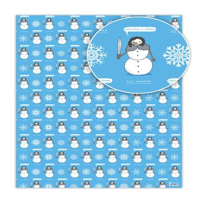 Christmas Is Coming Jon Snowman Funny Gift Wrapping Paper - 2 Sheets