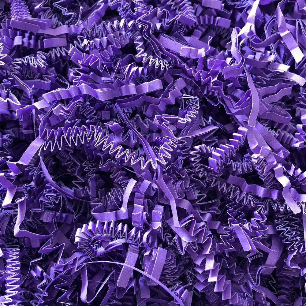 Black Cat Avenue 1 LB Purple Crinkle Cut Paper Shred Filler for Gift Wrap and Basket Filler