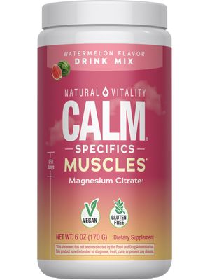 Natural Vitality Calm Specifics Calmful Muscles - for Tired, Sore, or Cramping Muscles - Watermelon 6 oz,Powder