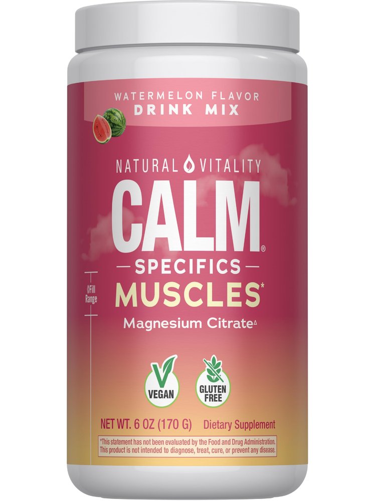 Natural Vitality Calm Specifics Calmful Muscles - for Tired, Sore, or Cramping Muscles - Watermelon 6 oz,Powder