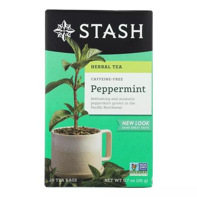 Stash Premium Herbal Tea Caffeine Free Peppermint, Pack of 2