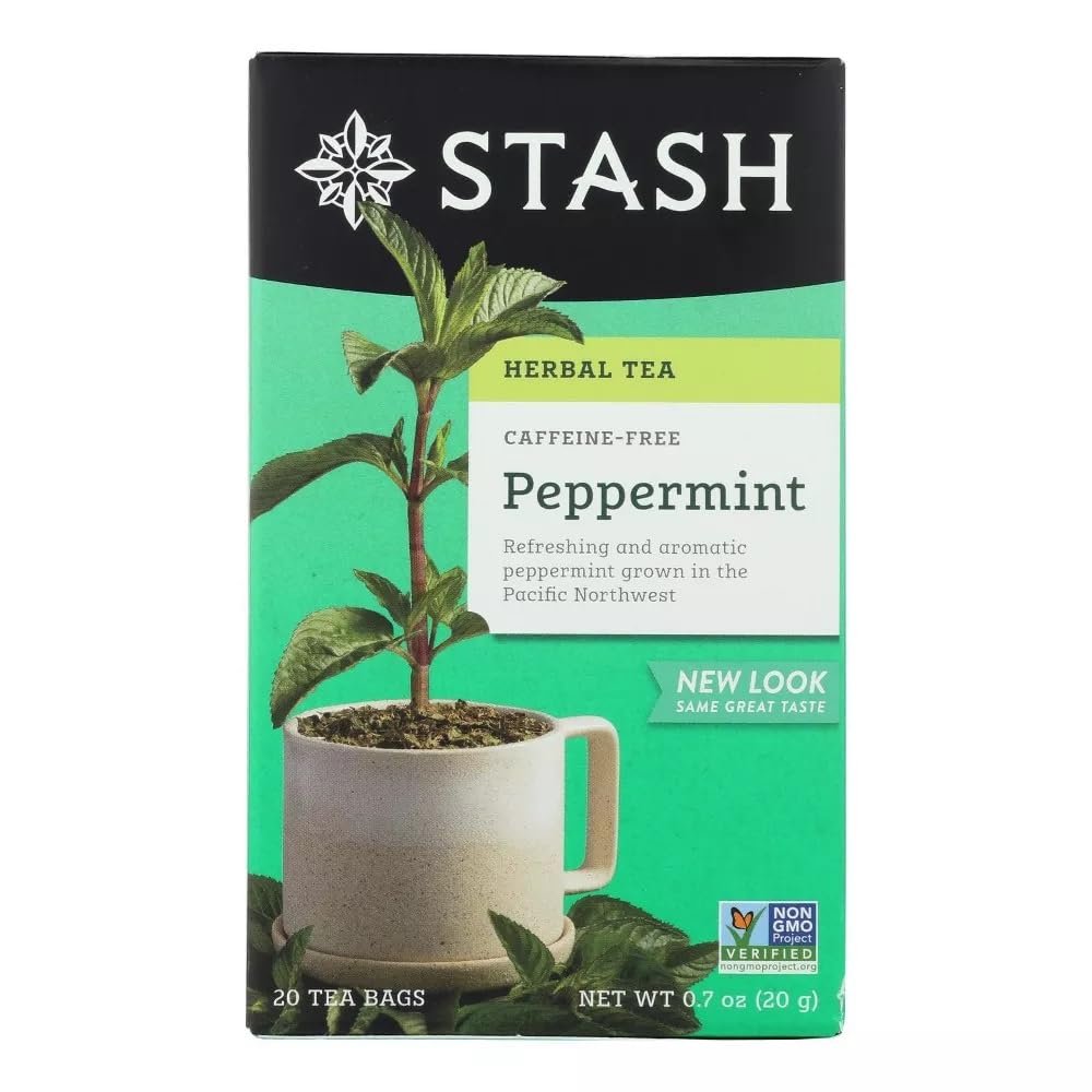 Stash Premium Herbal Tea Caffeine Free Peppermint, Pack of 2