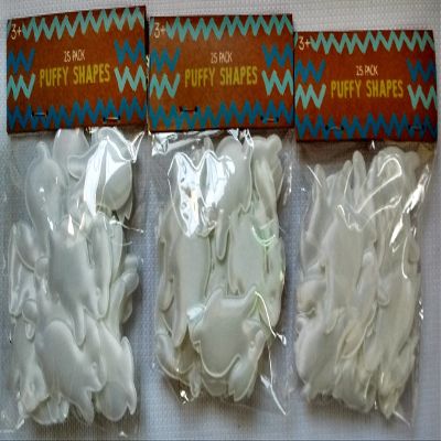 25 Pack of Puffy Bunnies, (Pack of 3)