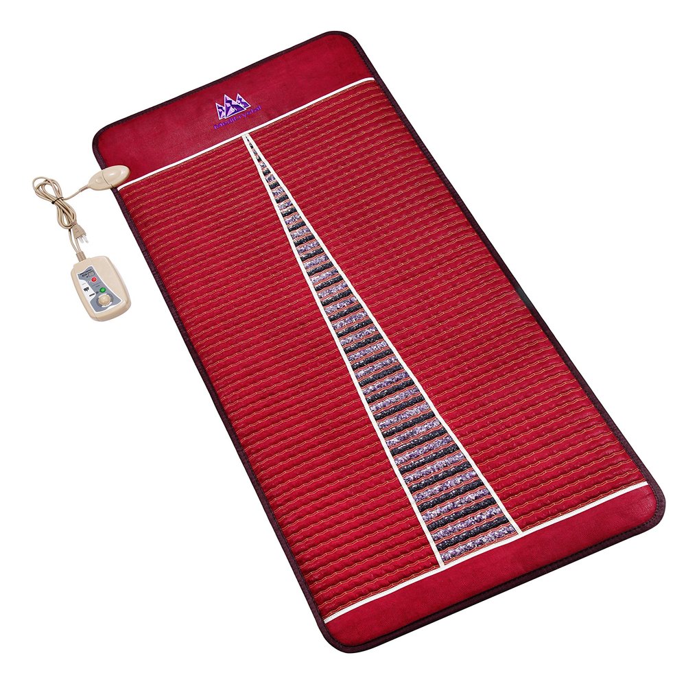 MediCrystal Far Infrared Heat Amethyst Tourmaline Mat - Professional 71"x32" - Warm & Heal Yourself with Natural Crystals - EMF-Free Adjustable Deep FIR Heating 86-158F - Original Manufacturer