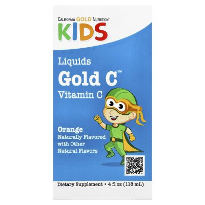 California Gold Nutrition Kids Gold C, Liquid Vitamin C, Orange, 4 fl oz (118 ml)