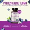 150mg Pterostilbene Supplement - Once Daily Antioxidant Supplement for Healthy Aging Immune Heart Skin and Brain Support - Naturally Derived Non-GMO & Made in The USA (180 Servings) view 3