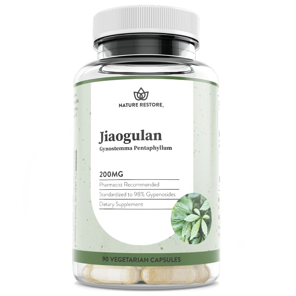 Jiaogulan Extract Supplement, Highest Strength, 98 Percent Gypenosides, Natural AMPK Activator, Non GMO, Gluten Free, 90 Gynostemma Pentaphyllum Capsules, Vegan