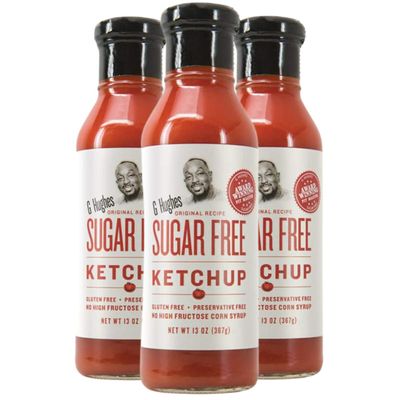 G Hughes Sugar Free Ketchup - Gluten Free, Preservation Free, Low Carb Ketchup, No Sugar Added Condiments - 13 Oz (3-Pack)