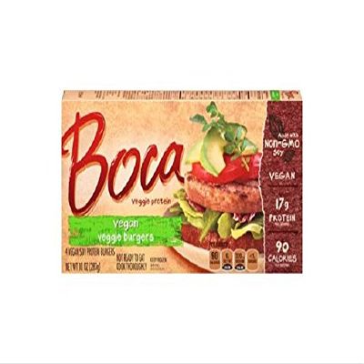 Boca Vegan Veggie Burgers, 10 Ounce (Pack of 12)