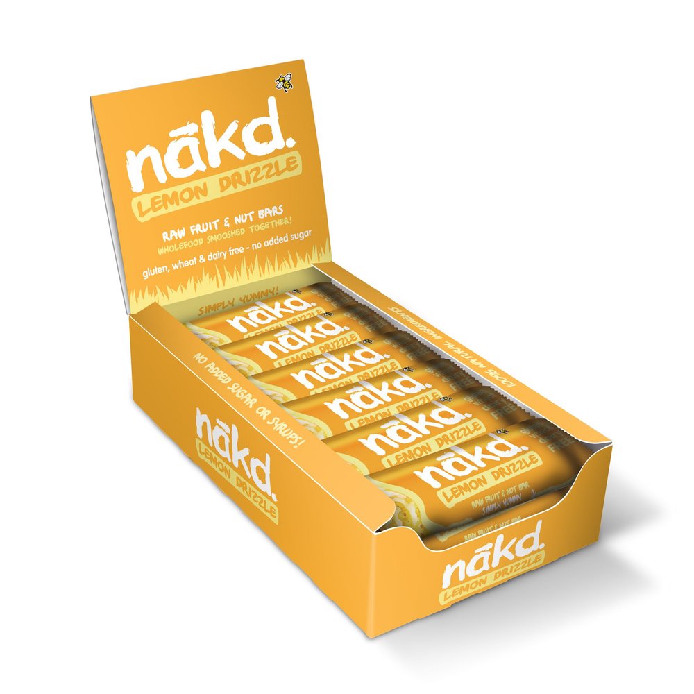 Nakd Bars, Lemon Drizzle Raw Fruit and Nuts, Gluten Free, 18 Count