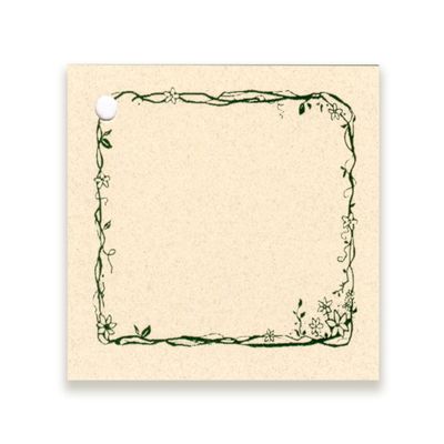 100 Hang Tags Size 2"x2-1/8" TWIGS & FLOWERS & 100 Cut Strings for Crafts & Gifts. Personalize & Price your merchandise.