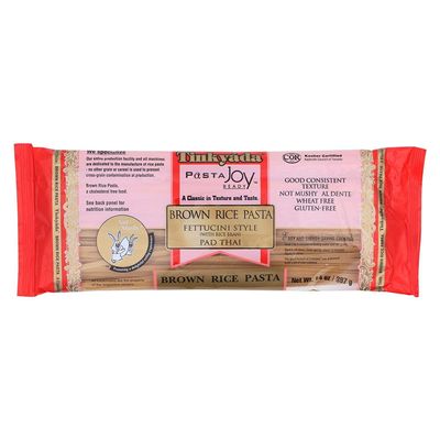 TINKYADA, Pasta, Brown Rice Fettuccini, Pack of 12, Size 14 OZ, (Gluten Free Kosher Wheat Free)12