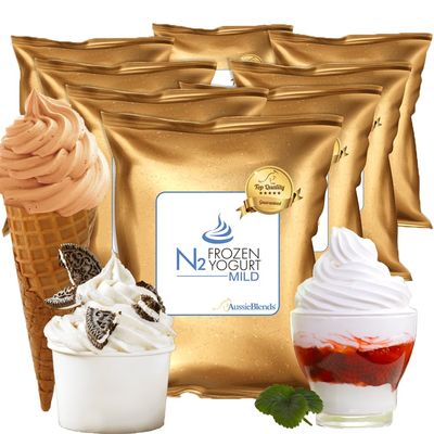 AussieBlends All Natural Acidity-Free Frozen Yogurt Mix For Froyo | Acidity-Free Mild Flavor, Very Mild Yogurt Taste, with prebiotics and probiotics, ideal for adding sweet flavors without acidity taste, like chocolate, peanut, or hazelnut, 8-Pack, I