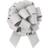 Berwick Offray 2.5'' Wide Ribbon Pull Bow, 8'' Diameter with 20 Loops, Silver Glitter view 1
