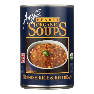 Amy's Organic Hearty Spanish Rice and Red Beans Soup, 14.7 Ounce - 12 per case.