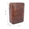AMANCY Premium Brown Leather Travel Cigar Case,Luxury Portable Cigar Humidor W/Quality Cigar Cutter Lighter Set view 2