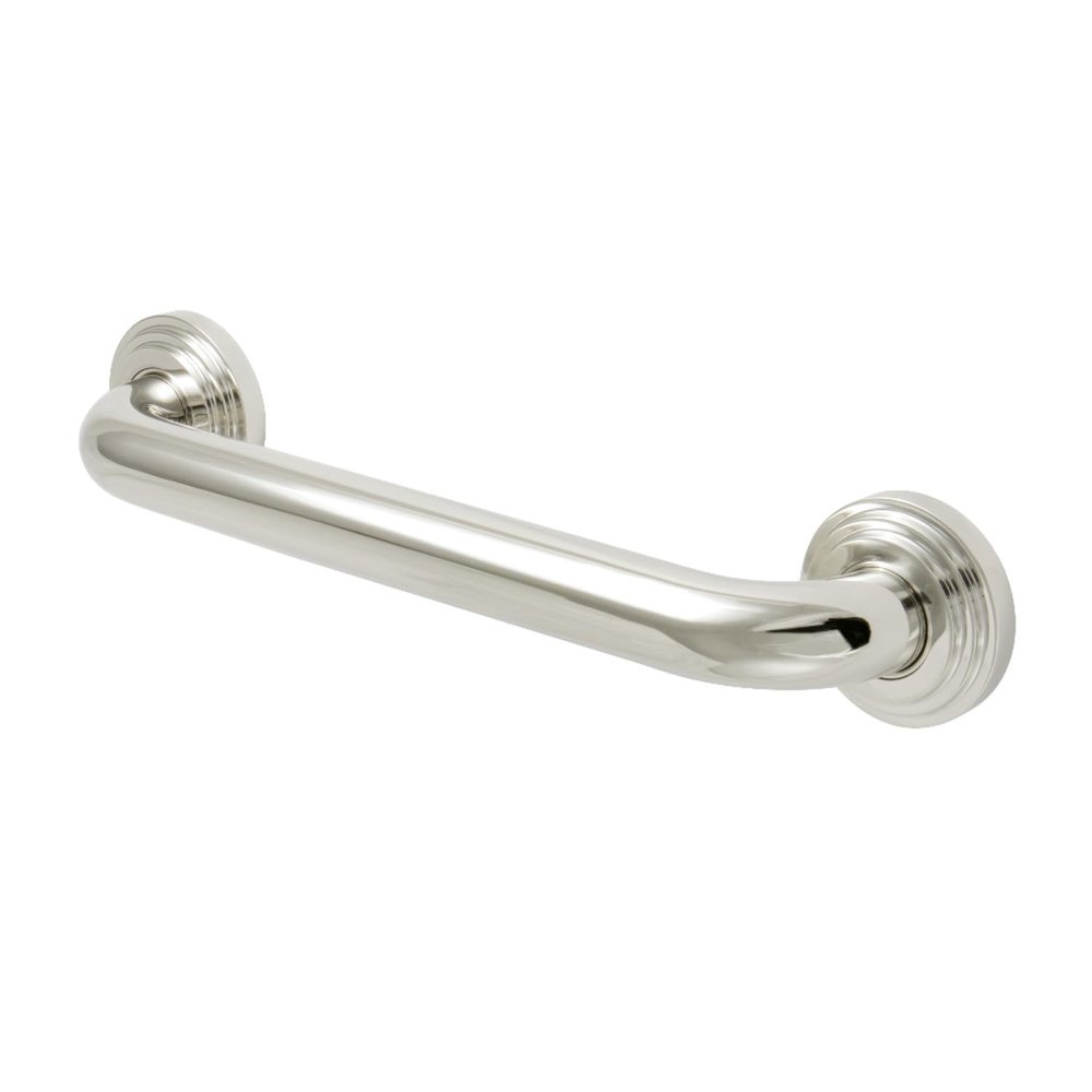 Kingston Brass DR214126 Milano 12-Inch Decorative 1-1/4-Inch OD Grab Bar, Polished Nickel
