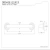Kingston Brass DR214126 Milano 12-Inch Decorative 1-1/4-Inch OD Grab Bar, Polished Nickel view 2