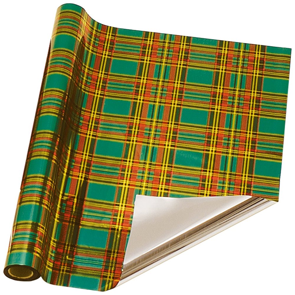 Masse Noel Tartan No.2, Green, 27.6 inches (700 mm) x 65.6 ft (20 m) Roll, 35OP Deposition, 1 Unit