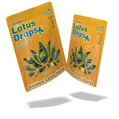Golden Lotus Drops Original Herbal Formula Soothing Honey Mint Lozenges Natural Herbal Cough Drops 1 kg Total (2 x 1/2 kilo Bulk Bags)