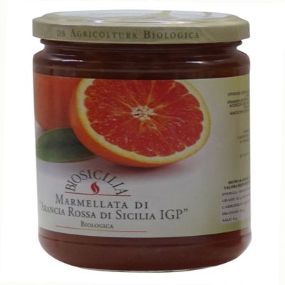 BioSicilia : "Marmellata di Arancia Rossa" Organic Blood Orange Marmalade - 13 Ounces (370 g) Jar [ Italian Import ]