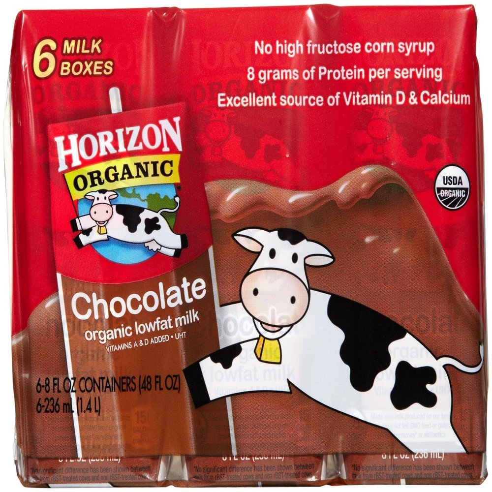 Horizon Organic, 1% Low Fat Milk, Chocolate, 8 Fl Oz, Pack of 6