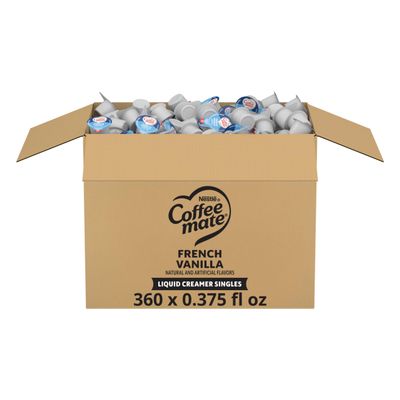 Nestle Coffee mate Coffee Creamer, French Vanilla, Liquid Creamer Singles, Non Dairy, No Refrigeration, 0.375 fl oz Tubs (Pack of 360)