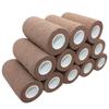 4 inch x 12 Pack Dark Skin Adhesive Bandages - 5 Yards Self Adherent Cohesive Wrap Bandages Self Adhesive Non Woven Bandage Sports Medical Wrap Athletic Wrap for Ankle, Wrist, Sprains view 1