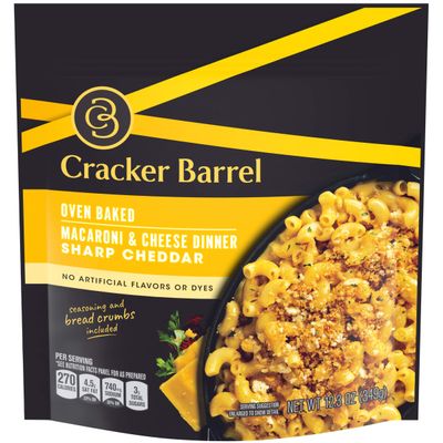 Cracker Barrel Sharp Cheddar Oven Baked Macaroni & Cheese Dinner (5 ct Pack, 12.3 oz Bags)