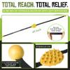 Cactus Scratcher 2-Hand Mini Back Scratcher - 2-Sided Back Scratching Tool for Hard-to-Reach Area, Durable 45" Strap w/Ball Handles for Towel Like Operation, Universal Gifts for Men and Women,Yellow view 4