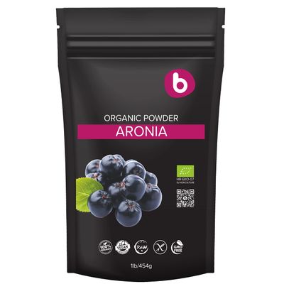 Natural Aronia Berry Powder - Black Chokeberry Superfood High in Anthocyanins & Polyphenols - Supports Immune System - Raw Chokeberries Superfood - Aronia Berries - Vegan, Gluten-Free - 1lb