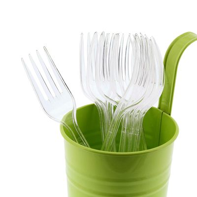 AmerCareRoyal Heavy Weight Unwrapped Disposable Polystyrene Plastic Forks for Restaurants and Catering, Clear, Pack of 1000