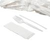 AmerCareRoyal 3-in-1 Disposable Silverware Medium Weight Plastic Meal Kit with Spork, Milk Straw and 10x10 inch Napkin - Individually Wrapped Utensil Set, White, Case of 1000 view 1