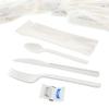 AmerCareRoyal 6-in-1 Disposable Silverware Heavy Weight Plastic Utensil Set with Teaspoon, Fork, Knife, Salt & Pepper Packets, 13x17 Napkin - Individually Wrapped Cutlery Meal Kit, White, Case of 250 view 1