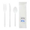AmerCareRoyal 6-in-1 Disposable Silverware Heavy Weight Plastic Utensil Set with Teaspoon, Fork, Knife, Salt & Pepper Packets, 13x17 Napkin - Individually Wrapped Cutlery Meal Kit, White, Case of 250 view 3