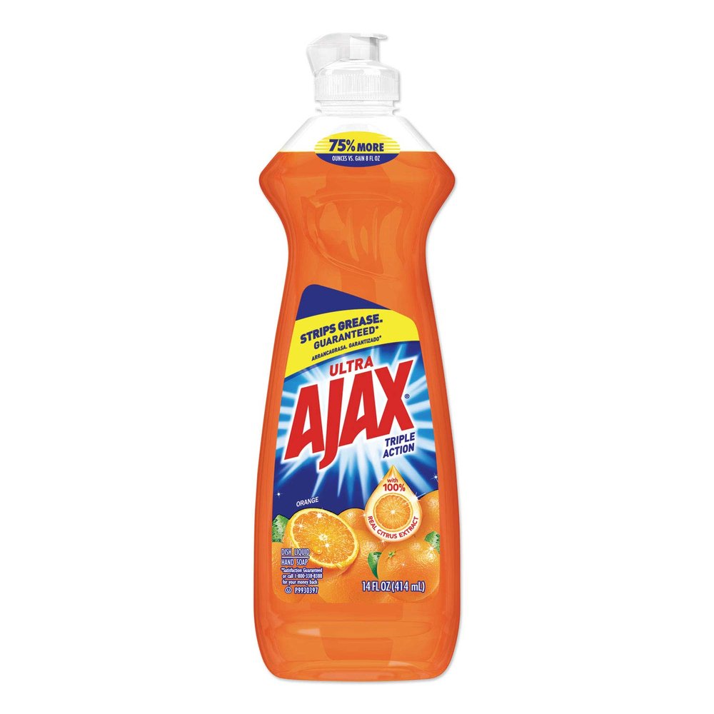 Ajax 44633 Dish Detergent, Orange Scent, 14 oz Bottle, 20/Carton
