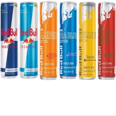 Red Bull Energy Drink Variety Pack : Original, SugarFree, Blue, Yellow, Red, Peach, 8.4fl.oz (Pack of 24)
