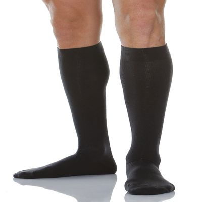 Alpha Medical 20-30 mmHg Moderate Compression Mens Compression Travel Socks. Fine Cotton Italian Made Quality (Size 3 Black)