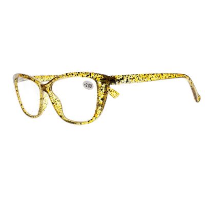 Newsight Women Cat Eye Yellow Spot Black Gradient Reading Glasses