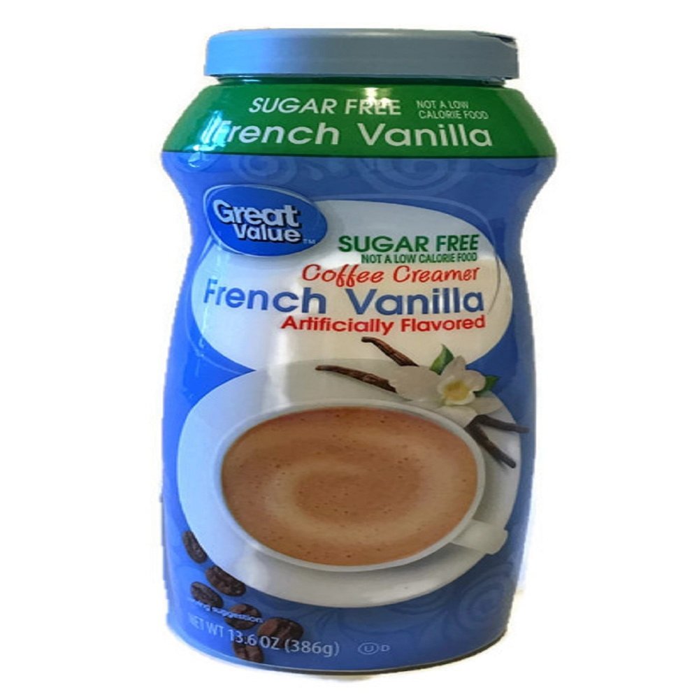 Great Value Sugar Free French Vanilla powder Coffee Creamer 13.6 oz Canister