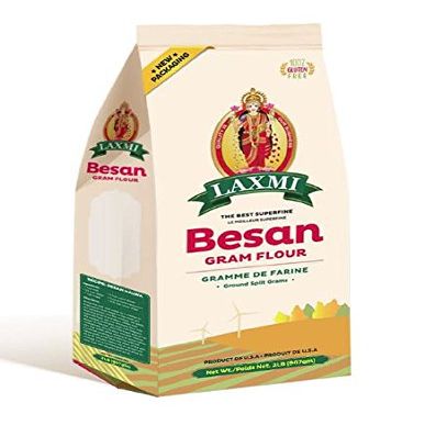 Laxmi Freshly Milled Besan Gram Flour (Chickpea Flour) - Case Pack (18, 2lb Packets)