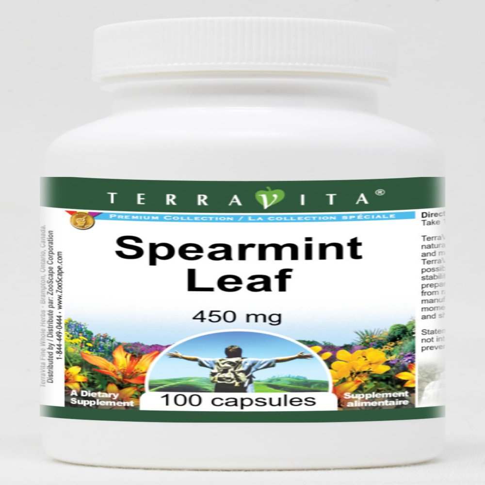 Spearmint Leaf - 450 mg (100 Capsules, ZIN: 511603) - 3 Pack
