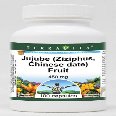 Jujube (Ziziphus, Chinese Date) Fruit - 450 mg (100 Capsules, ZIN: 513793) - 3 Pack