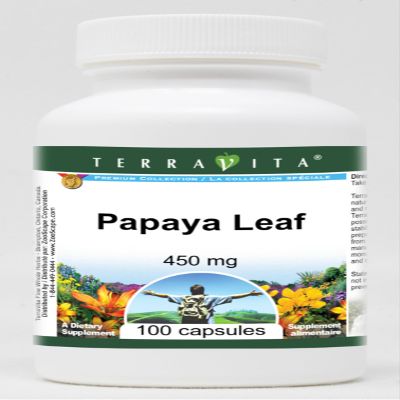 Papaya Leaf - 450 mg (100 Capsules, ZIN: 511015) - 3 Pack
