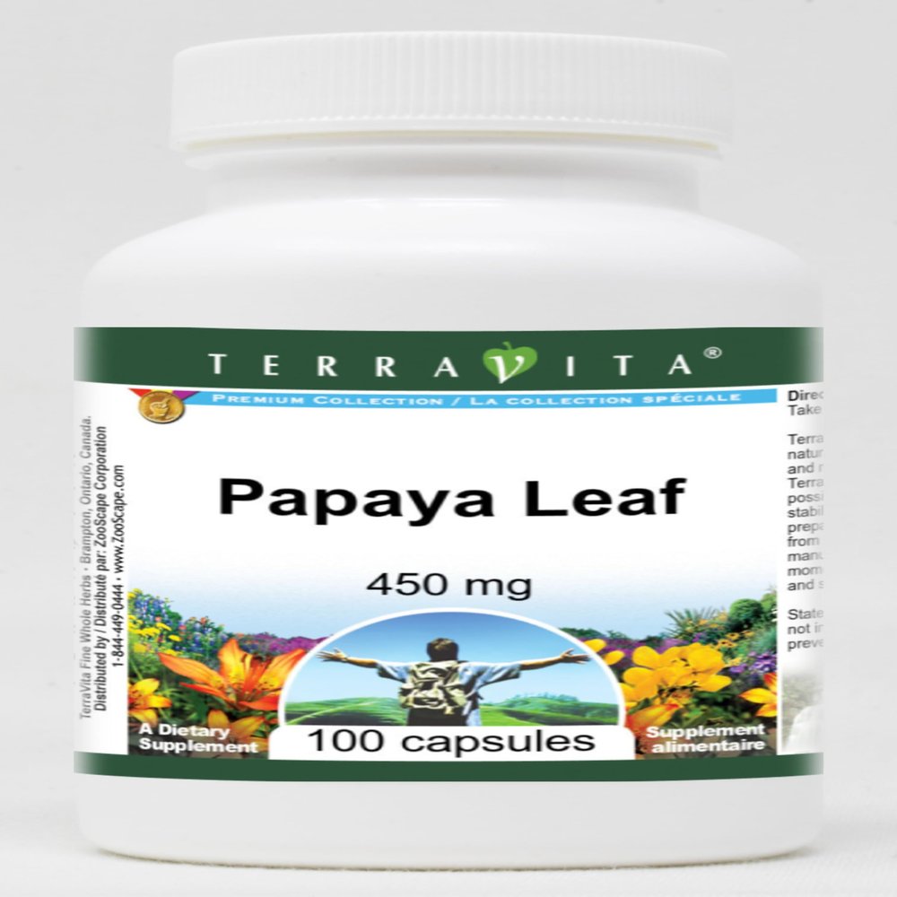 Papaya Leaf - 450 mg (100 Capsules, ZIN: 511015) - 3 Pack