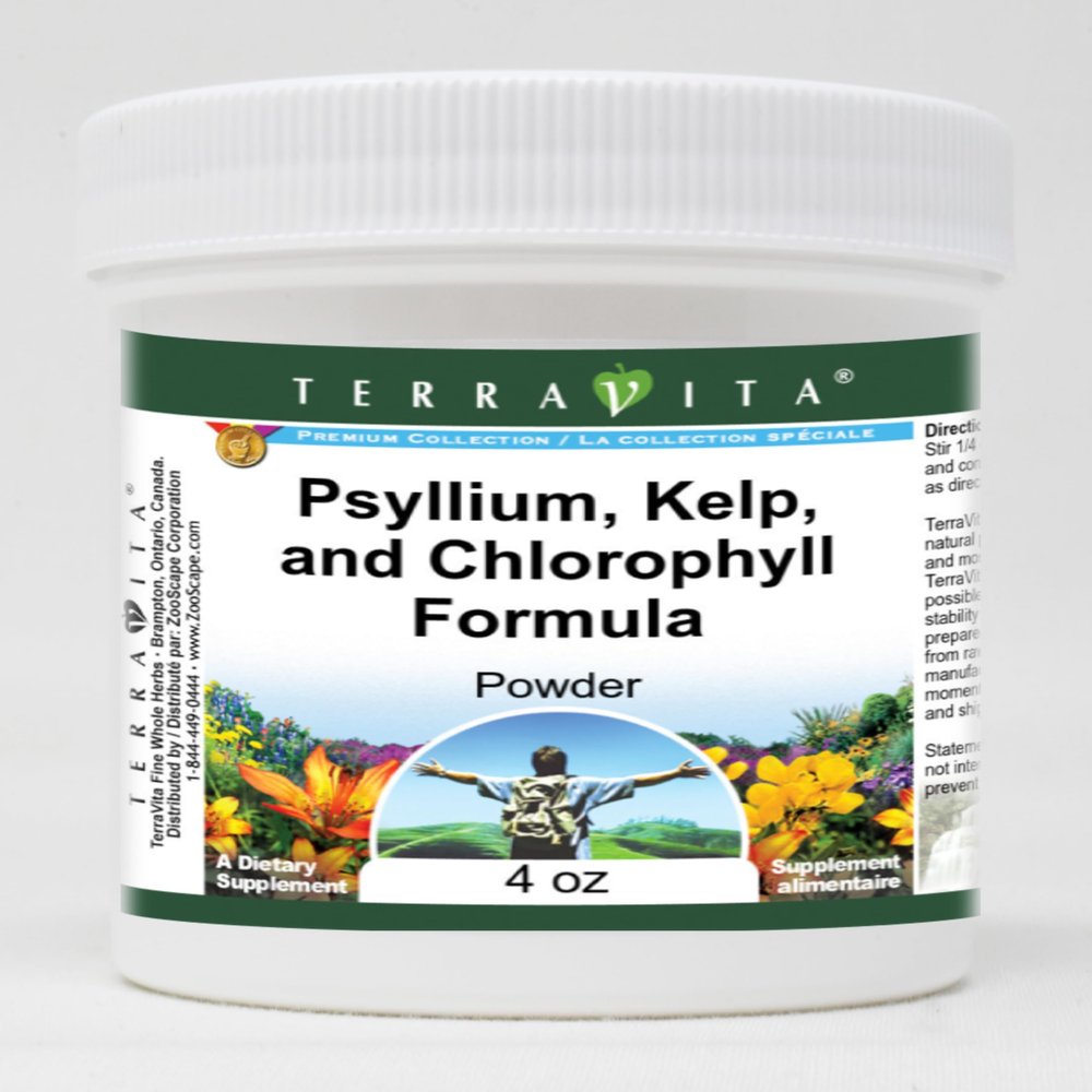 Terravita Psyllium, Kelp, and Chlorophyll Formula Powder (4 oz, ZIN: 512485) - 3 Pack